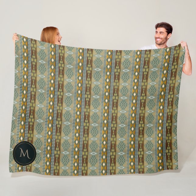 southwestern ethnic tribal pattern fleece blanket (In Situ)