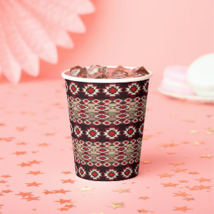 Southwestern ethnic tribal pattern. paper cups