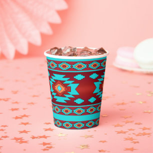 Southwestern ethnic tribal pattern.   paper cups