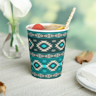 Southwestern ethnic tribal pattern. paper cups
