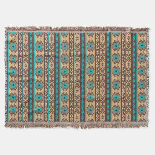 Southwestern ethnic tribal pattern. throw blanket