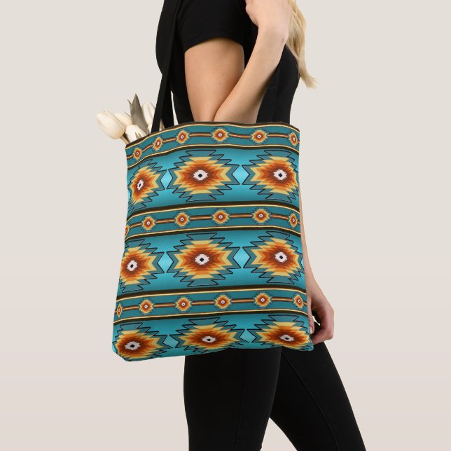 Southwestern ethnic tribal pattern tote bag (Close Up)