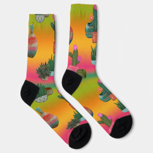 Southwestern Evening Sky Cactus in Pots Socks