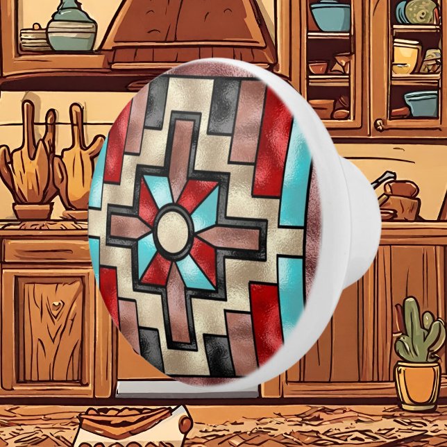Southwestern Faux Stainted Verre bouton en céramiq (Créateur téléchargé)