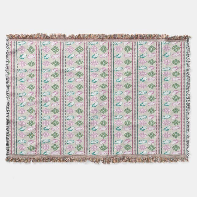 Southwestern Feathrs Ethnic Throw Blanket (Front)
