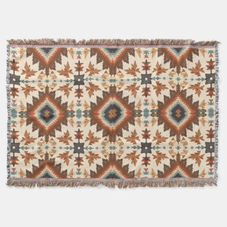 Southwestern Geometric Diamond Pattern Throw Blanket
