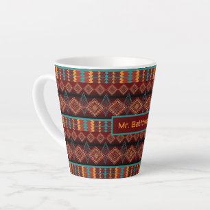 Southwestern geometric ethnic pattern     latte mug
