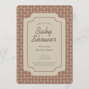 Southwestern Geometric Gender Neutral Brown Beige Invitation