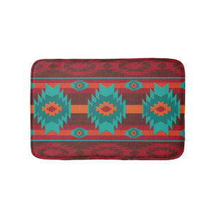 southwestern geometric pattern bath mat