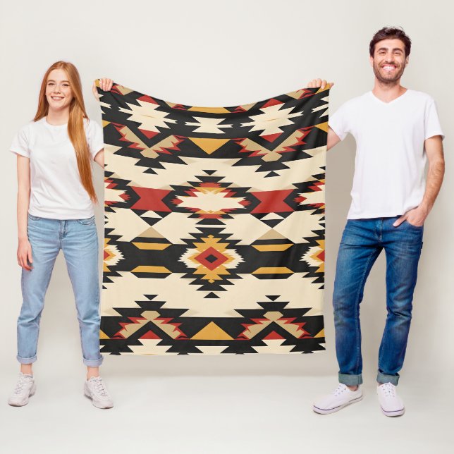 Southwestern Geometric Tapestry Fleece Blanket (In Situ)