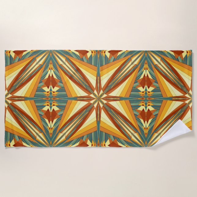 Southwestern Golden Sun Rays Indian Blanket Design (Front)