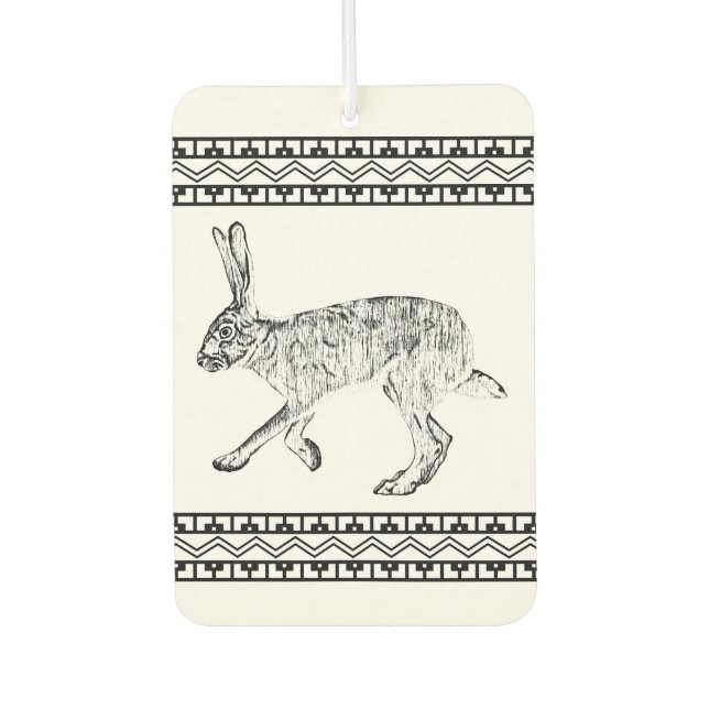 Southwestern Jackrabbit Geometric Design Custom  Air Freshener (Front)