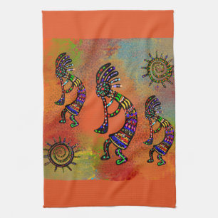 SOUTHWESTERN  KOKOPELLI ART        KITCHEN TOWEL
