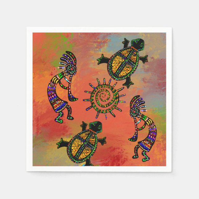 SOUTHWESTERN KOKOPELLI  ART     NAPKIN (Front)