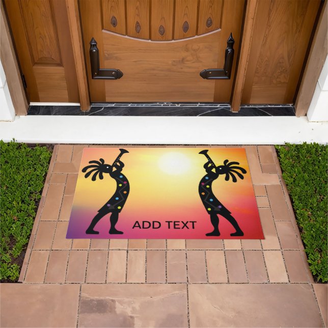 Southwestern Kokopelli Desert Sunset Doormat (Outdoor)