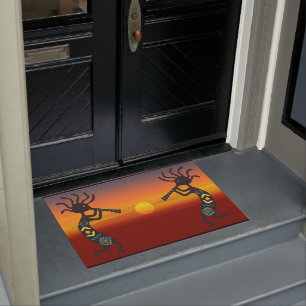 Southwestern Kokopelli Sunset Doormat