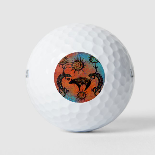 SOUTHWESTERN  LIZARD ART     GOLF BALLS (Front)