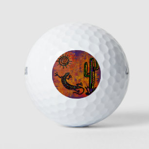 SOUTHWESTERN LIZARD ART GOLF BALLS