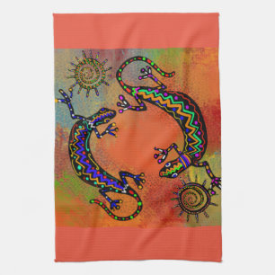SOUTHWESTERN LIZARD ART        KITCHEN TOWEL