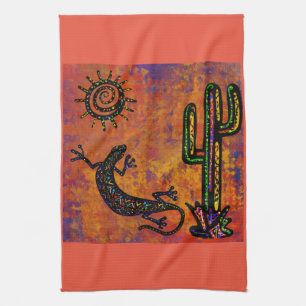 SOUTHWESTERN LIZARD ART        KITCHEN TOWEL