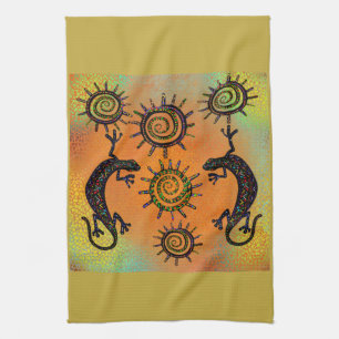 SOUTHWESTERN LIZARD ART        KITCHEN TOWEL