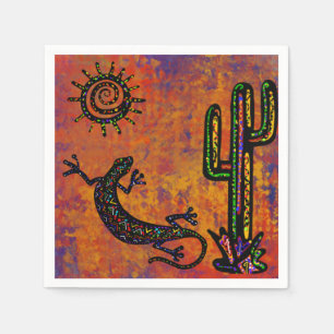 SOUTHWESTERN LIZARD ART NAPKIN