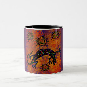 SOUTHWESTERN LIZARD ART      Two-Tone COFFEE MUG