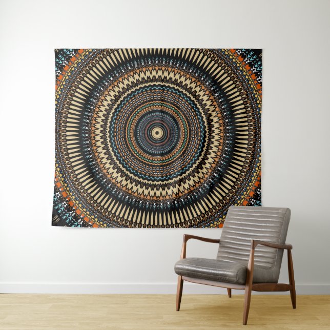 Southwestern Mandala Design Tapestry (In Situ (Horizontal))