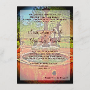 Southwestern Mexican Fountain Wedding Invitation