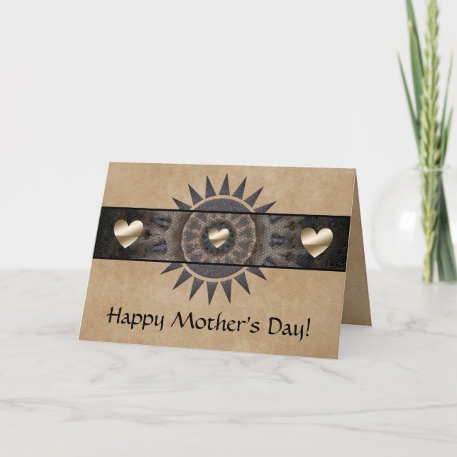 Southwestern Mother's Day Card with Hearts (Front)