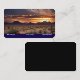 Southwestern mountains desert sunset  business card