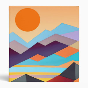 Southwestern Mountains Geometric Abstract Binder
