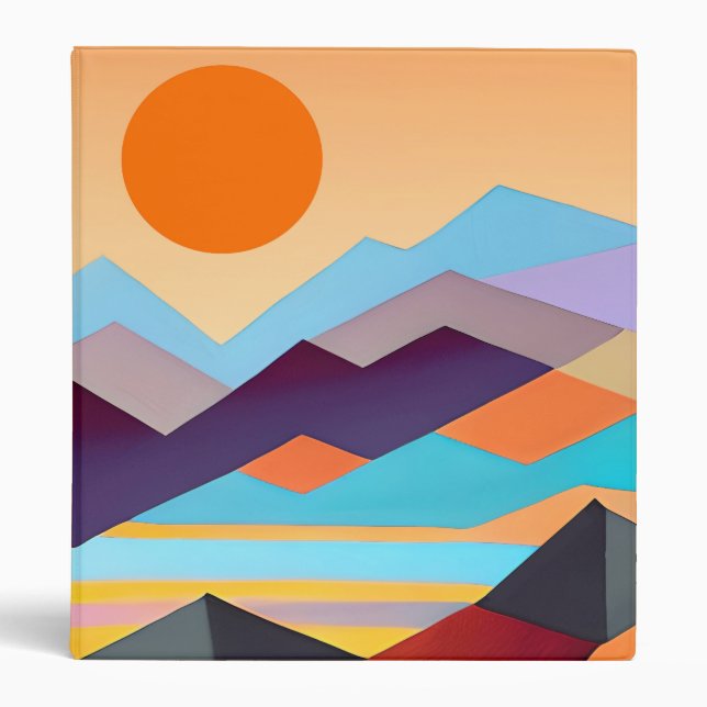 Southwestern Mountains Geometric Abstract  Binder (Front)