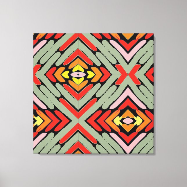 Southwestern Multicolored Pattern Canvas Print (Front)