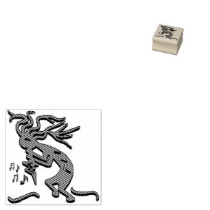 Southwestern Musicial Merrymaker Kokopelli Artwork Rubber Stamp