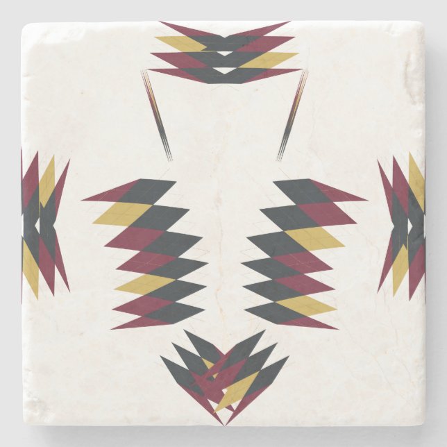 Southwestern Native Art Pattern Stone Coaster (Front)