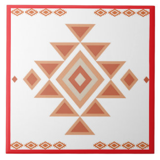 Southwestern Native Red and Desert Orange Tile