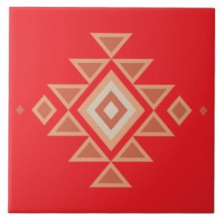 Southwestern Native Red and Desert Orange Tile