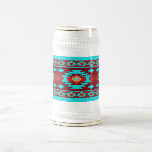 Southwestern navajo ethnic tribal pattern. beer stein