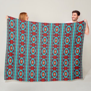 Southwestern navajo ethnic tribal pattern. fleece blanket