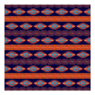 Southwestern navajo ethnic tribal pattern. poster