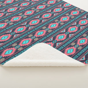 Southwestern navajo ethnic tribal pattern. sherpa blanket