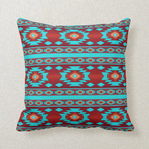 Southwestern navajo ethnic tribal pattern. throw pillow
