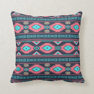 Southwestern navajo ethnic tribal pattern. throw pillow