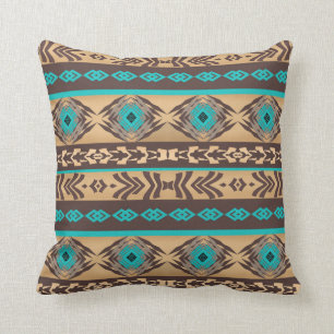 Southwestern navajo ethnic tribal pattern. throw pillow