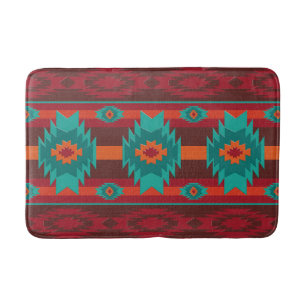 Southwestern navajo tribal pattern bath mat