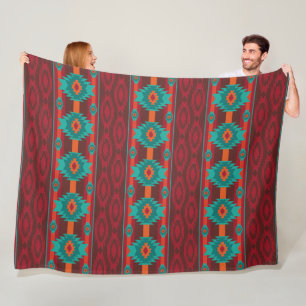 Southwestern navajo tribal pattern. fleece blanket