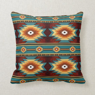 Southwestern navajo tribal pattern throw pillow