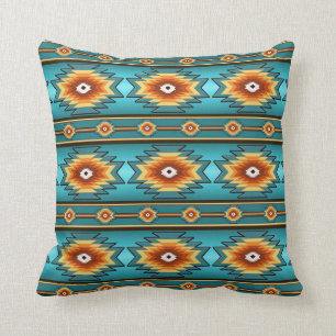 Southwestern navajo tribal pattern throw pillow