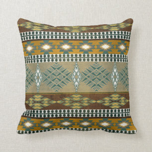 Southwestern navajo tribal pattern throw pillow